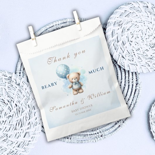 ありがとう多くの水の色テディベア フェイバーバッグ