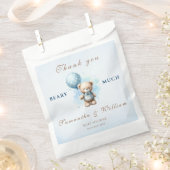 ありがとう多くの水の色テディベア フェイバーバッグ (クリップ留めされた状態)