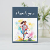 ありがとう女の子サッカー選手コーチ、ゲームスポーツ サンキューカード (スタンド正面)