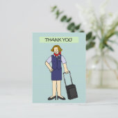 ありがとう女性キャビンのクルー漫画 ポストカード (スタンド正面)