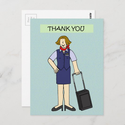 ありがとう女性キャビンのクルー漫画 ポストカード (正面/裏面)