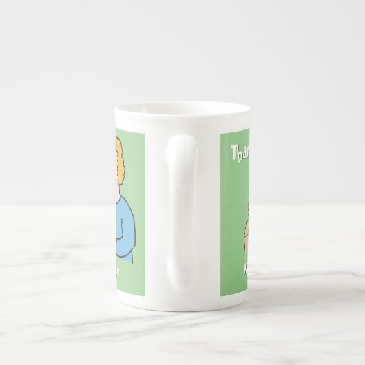 ありがとう女性先生。先生ギフト ボーンチャイナマグカップ (裏面)