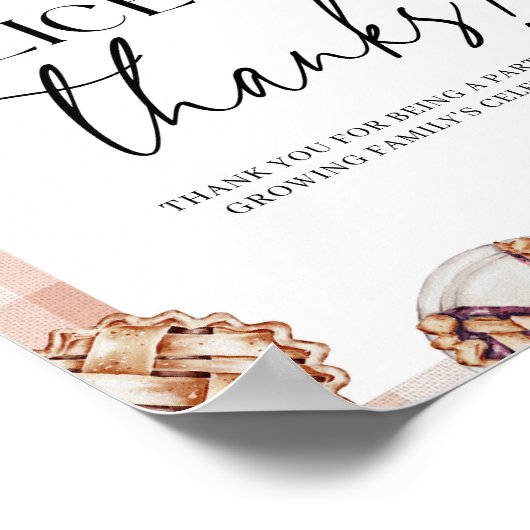 ありがとう好意リトルかわいこちゃんパイ赤ちゃんシャワーパーティー ポスター (角)