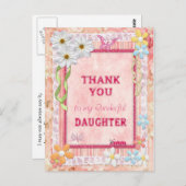 ありがとう娘さん、花のクラフトカード ポストカード (正面/裏面)