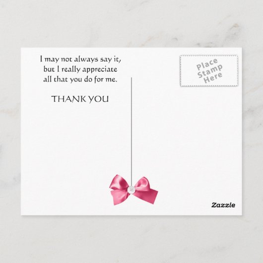 ありがとう娘さん、花のクラフトカード ポストカード (裏面)