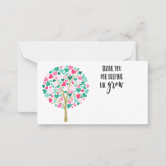 ありがとう子供部屋先生ギフト離れズフローリスト ノートカード (正面)