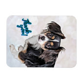 ありがとう子犬の柔軟なフォトマグネット マグネット (横)
