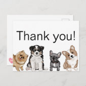 ありがとう子犬、コーギー、フレンチブルドッグ、ポメラニアン ポストカード (正面/裏面)