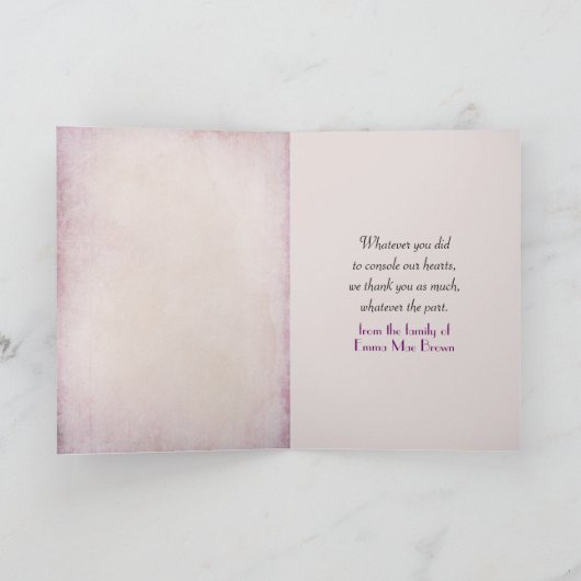 ありがとう家族フローラ悔やみや弔慰 カード (内部)