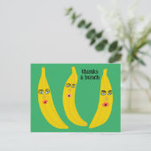 ありがとう山ほど！おもしろいバナナたち ありがとう かわいい ポストカード (スタンド正面)
