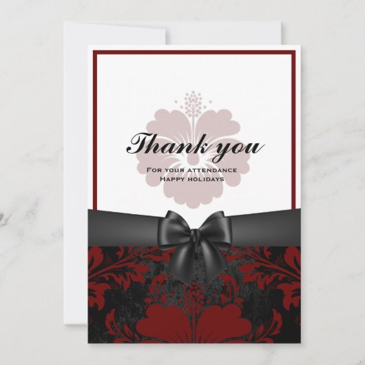 ありがとう幸せな休日ブラックボウ、赤フローラ 招待状 (正面)