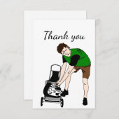 ありがとう庭の仕事、芝生の手入れ、便利屋。 サンキューカード (正面/裏面)