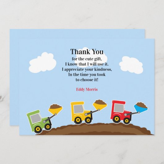 ありがとう建築トラックカード サンキューカード (正面/裏面)