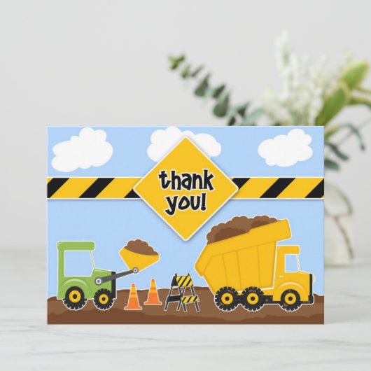 ありがとう建築トラックフラットカード サンキューカード (スタンド正面)
