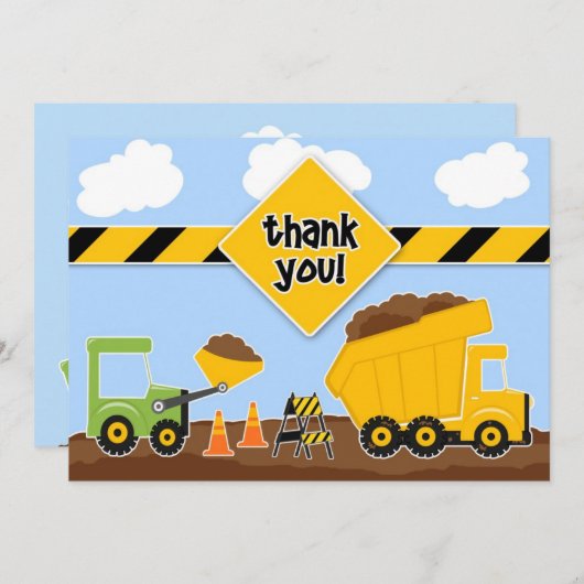 ありがとう建築トラックフラットカード サンキューカード (正面/裏面)