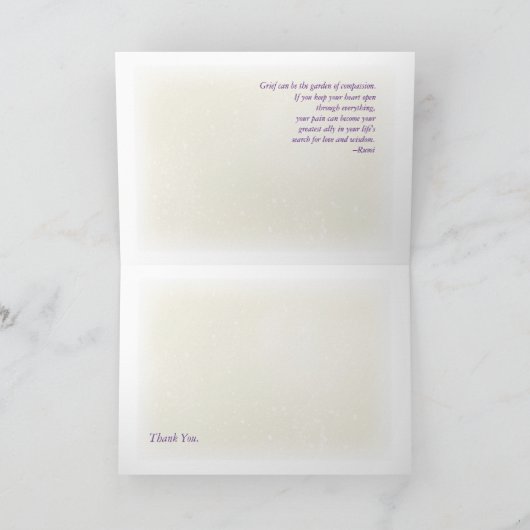ありがとう後を追（愛する人を失った） サンキューカード (内部)