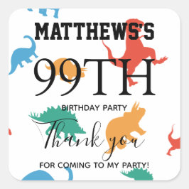 ありがとう恐竜1st誕生日パーティーの好意バッグ スクエアシール