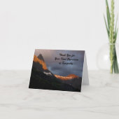 ありがとう悔やみや弔慰ノートカード氷河サンライズ サンキューカード (正面)