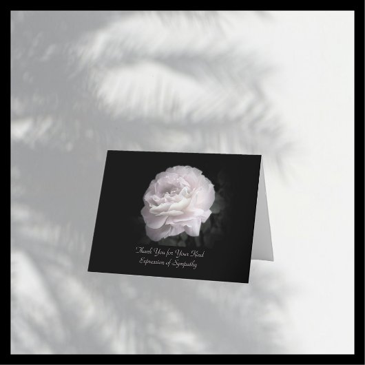 ありがとう悔やみや弔慰淡い色の1ピンクローズ サンキューカード