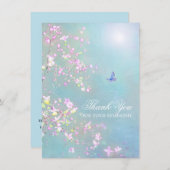 ありがとう悔やみや弔慰葬儀バタフライ写真 サンキューカード (正面/裏面)