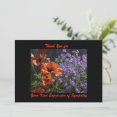 ありがとう悔やみや弔慰,オレンジ色の花ポピー サンキューカード (スタンド正面)