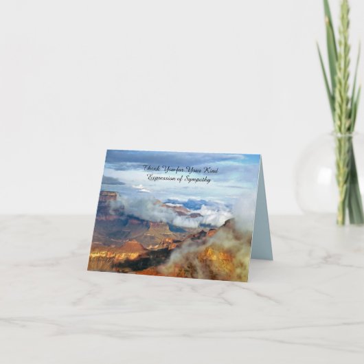ありがとう悔やみや弔慰、キャニオン雲ノートカード サンキューカード (正面)