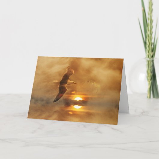 ありがとう悔やみや弔慰、サポートカードシーバード サンキューカード (正面)