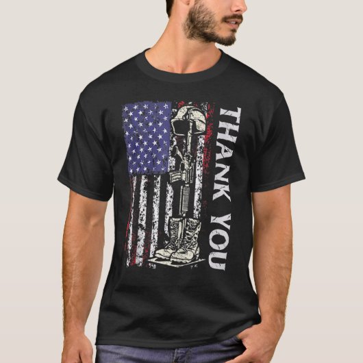 ありがとう愛国的メモリアルデー7月4日Us F Tシャツ (正面)