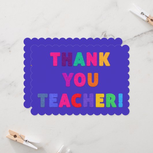 ありがとう感じ先生可愛い文字 (正面/裏面インサイチュ)