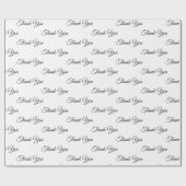 ありがとう感謝してい、クラシックエレガント白黒ギフト ラッピングペーパー (フラット)