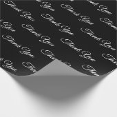 ありがとう感謝してい、クラシックエレガント白黒ギフト ラッピングペーパー (角)