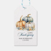 ありがとう感謝青オレンジの金ゴールドカボチャ ギフトタグ (裏面)
