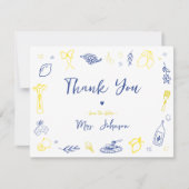ありがとう手描きイタリアンウェディングシャワーカード サンキューカード (正面)