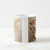 ありがとう手描きワイルドフラワー、小麦の茎 コーヒーマグカップ (中央)