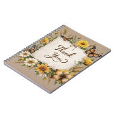 ありがとう手描きワイルドフラワー、小麦の茎 ノートブック (左側)