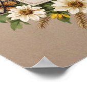 ありがとう手描きワイルドフラワー、小麦の茎 ポスター (角)