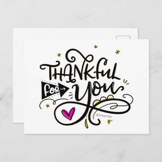 ありがとう手書付き ポストカード (正面/裏面)