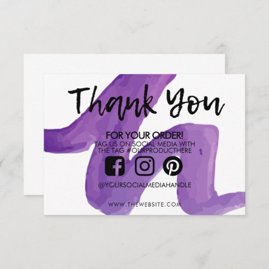 ありがとう抽象芸術紫の水色メディア挿入 (正面/裏面)