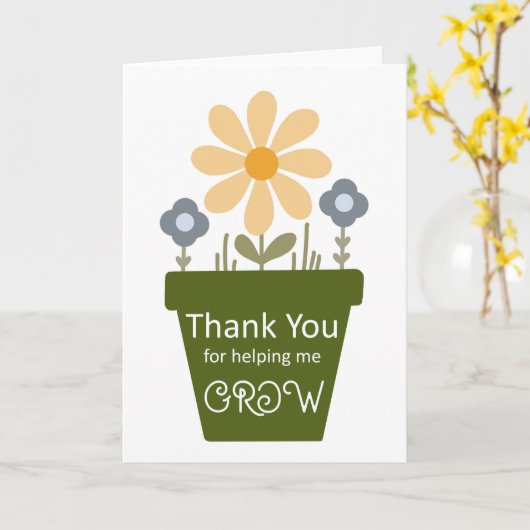 ありがとう救済先生の私は花を育てる カード (黄色い花)