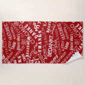 ありがとう文字カラービーチタオル多言語対応 ビーチタオル (正面)