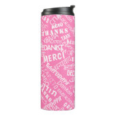 ありがとう文字ピンクサーマルタンブラー多言語 タンブラー (回転左)