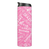 ありがとう文字ピンクサーマルタンブラー多言語 タンブラー (回転右)