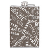 ありがとう文字数々のフラスコ語 – あなたの色 フラスク (裏面)