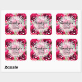 ありがとう文字水彩花 スクエアシール (シート)