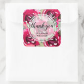 ありがとう文字水彩花 スクエアシール (バッグ)