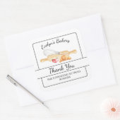 ありがとう料理とベーキングビジネスラベル スクエアシール (封筒)