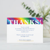 ありがとう明るいはっきりしたカラフルレインボーストライプル 出欠カード (スタンド正面)