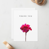 ありがとう明るい赤紫色ハンドデザインフローラ ノートカード (正面/裏面インサイチュ)