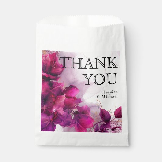 💍ありがとう明るい赤紫色魅力点:水彩 フェイバーバッグ (正面)