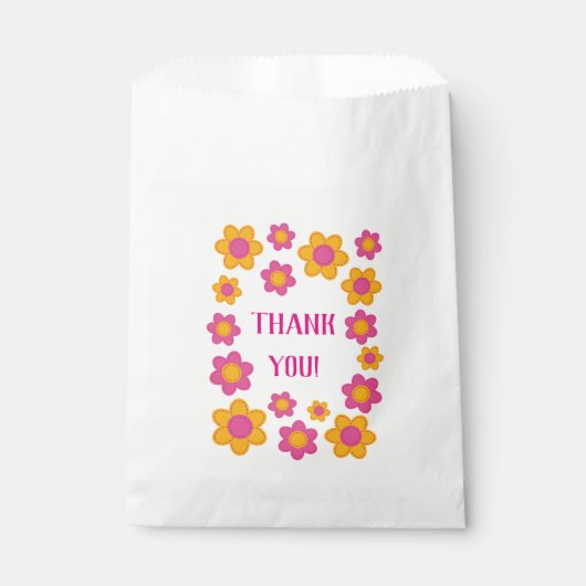 ありがとう春色ピンク黄色の花 フェイバーバッグ (正面)